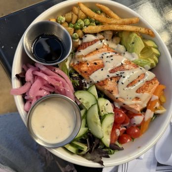 The Noble Fox - Buds bowl with salmon - Burgers Near Me - Ashland, Oregon