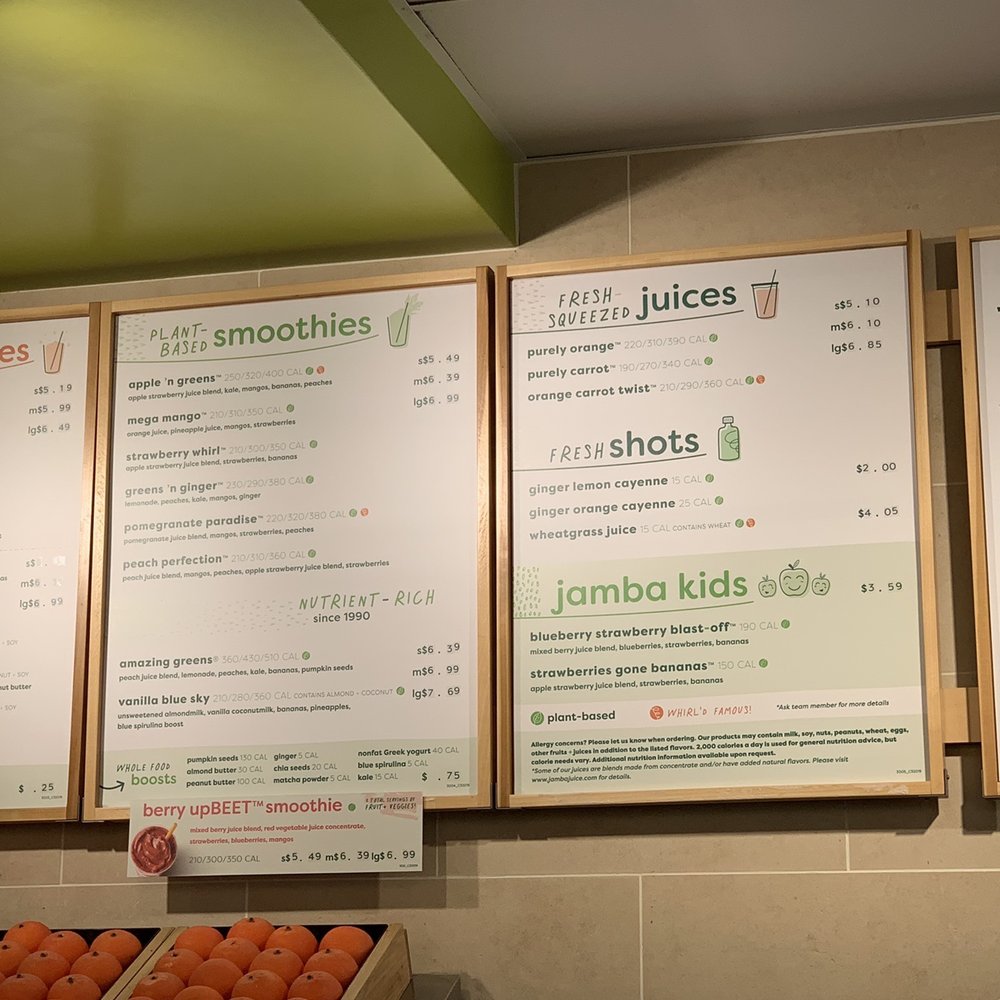 Jamba - Menu - Juice Bars & Smoothies Near Me - Phoenix, Arizona