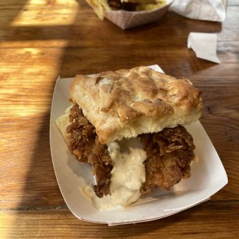 Rambo's Fat Cat Biscuits - Fried Chicken with Scallion Aioli and Pickles Sandwich - Breakfast & Brunch Near Me - Columbia, South Carolina Rambo's Fat Cat Biscuits - Fried Chicken with Scallion Aioli and Pickles Sandwich - Breakfast & Brunch Near Me - Columbia, South Carolina