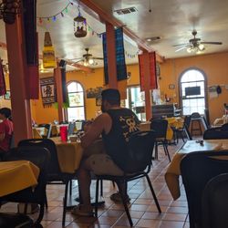 La Mixteca Mexican Restaurant & Seafood - Interior, facing the entry
