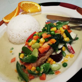 Trendy Thai - My salmon green coconut curry din din - Thai Near Me - Irwindale, California Trendy Thai - My salmon green coconut curry din din - Thai Near Me - Irwindale, California