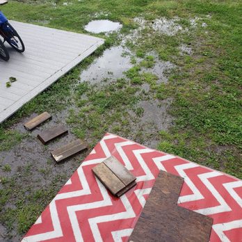 Holiday Trav-L Park - Boards for stepping stones so we wouldn't sink in - Campgrounds Near Me - Virginia Beach, Virginia