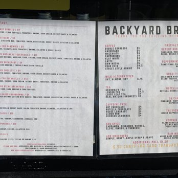 Backyard Brew - Brunch menu - Coffee & Tea Near Me - Palo Alto, California