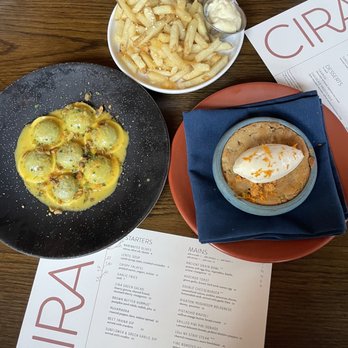 Cira - Pistachio Ravioli Garlic Fries Warm Pistachio Cookie - Mediterranean Near Me - Chicago, Illinois Cira - Pistachio Ravioli Garlic Fries Warm Pistachio Cookie - Mediterranean Near Me - Chicago, Illinois