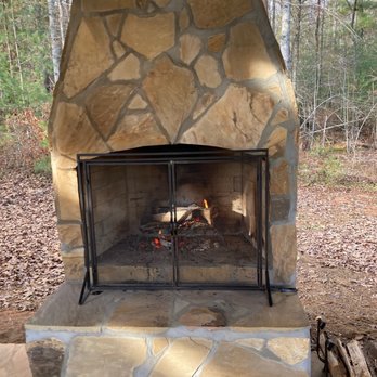 Serenberry Vineyards - Fireplace outdoors where the main seating area is - Wineries Near Me - Morganton, Georgia Serenberry Vineyards - Fireplace outdoors where the main seating area is - Wineries Near Me - Morganton, Georgia