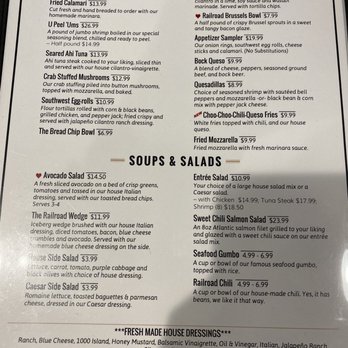 Railroad Seafood & Brewery - Menu... - Seafood Near Me - Robstown, Texas Railroad Seafood & Brewery - Menu... - Seafood Near Me - Robstown, Texas