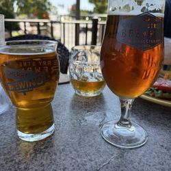 Cherry Street Brewing Cooperative - West LA Hopaway IPA (right) Bonney and the 3 bears (left) and just a little bit left of the Festbier.