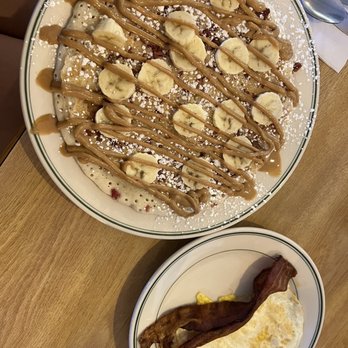 Crackin’ & Stackin’ - Elvis pancake combo - Breakfast & Brunch Near Me - Medford, Oregon Crackin’ & Stackin’ - Elvis pancake combo - Breakfast & Brunch Near Me - Medford, Oregon
