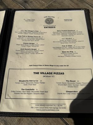 Menu photo 3 The Village Palm Springs, CA Menu photo 3 The Village Palm Springs, CA