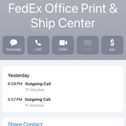 FedEx Office Print & Ship Center - Proof of calls