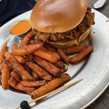 Eureka! - Crispy Spicy Fried Chicken Sandwich - American Near Me - Carlsbad, California Eureka! - Crispy Spicy Fried Chicken Sandwich - American Near Me - Carlsbad, California