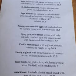 Flour - Breakfast menu