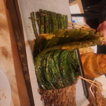 Prime BBQ - Sorry couldn't take a better pic.. Left to right Grilled String beans, A Choy, Enoki Mushrooms - Barbeque Near Me - San Mateo, California Prime BBQ - Sorry couldn't take a better pic.. Left to right Grilled String beans, A Choy, Enoki Mushrooms - Barbeque Near Me - San Mateo, California