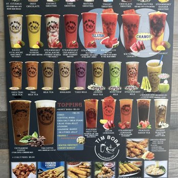 Tim Boba - Full menu as of 6/24/26 - Bubble Tea Near Me - Riverside, California
