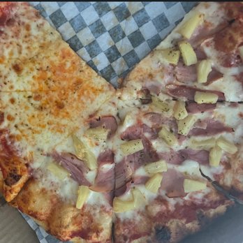 Dutchy's Pizza - Half cheese and half Hawaiian. 12 inch. It was great. The crust is light and crisp. Nice flavor. - Pizza Near Me - Arcata, California