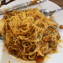 Angel hair bolognese