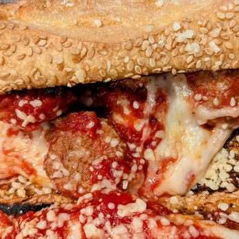 Pieous - Close up of the Meatball Hero - Pizza Near Me - Austin, Texas Pieous - Close up of the Meatball Hero - Pizza Near Me - Austin, Texas