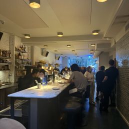 View to the front long counter, from the rear corner