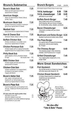 Menu photo 2 Bruno's Pizza Oxford, OH