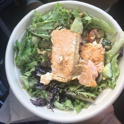 Create your own salad with added salmon.