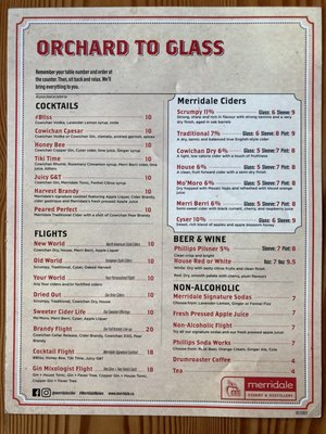 Menu photo 8 Merridale Cidery & Distillery Cobble Hill, BC Menu photo 8 Merridale Cidery & Distillery Cobble Hill, BC