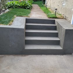 Minas Masonry Landscape - Concrete steps with masonry stucco