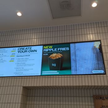 sweetgreen - Healthy Salads, Wraps, and Bowls - Wall TV display menu, 1 of 2. Protein plates, create your own bowl, and new "Ripple Fries." - Salad Near Me - Atlanta, Georgia sweetgreen - Healthy Salads, Wraps, and Bowls - Wall TV display menu, 1 of 2. Protein plates, create your own bowl, and new "Ripple Fries." - Salad Near Me - Atlanta, Georgia