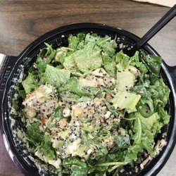 Crazy Bowls & Wraps - Multigrain salad with grilled chicken after I tossed it.