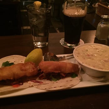 Dubh Linn Gate - Fish tacos with clam chowder that was excellent - Irish Pub Near Me - Whistler, British Columbia