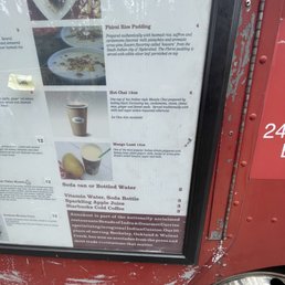 a menu on the side of a truck