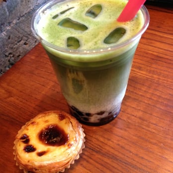 Asha Tea House - Matcha latte & matcha egg tart :] - Tea Rooms Near Me - Berkeley, California