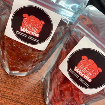 Fatima's Grill - Dirty Worms Tajin and chamoy (left), kool-aid (right) - Mediterranean Near Me - Downey, California