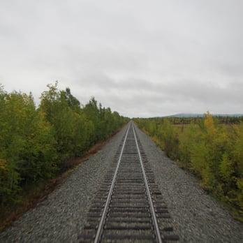 Alaska Railroad - View from caboose - Trains Near Me - Anchorage, Alaska Alaska Railroad - View from caboose - Trains Near Me - Anchorage, Alaska