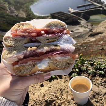 Simple Pleasures Cafe - Jalapeño lox bagel and cappucino to go - Bagels Near Me - San Francisco, California Simple Pleasures Cafe - Jalapeño lox bagel and cappucino to go - Bagels Near Me - San Francisco, California