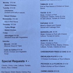 Lorena’s Tacos And Tamales - Menu