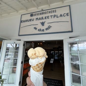 Seven Brothers - Lilikoi and stracciatella gelato - Seafood Near Me - Kahuku, Hawaii Seven Brothers - Lilikoi and stracciatella gelato - Seafood Near Me - Kahuku, Hawaii