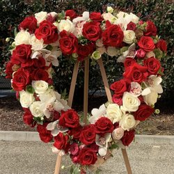Instyle Flowers - Beautiful Standing Heart for funeral service