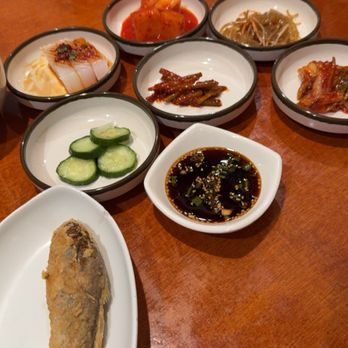 Cho Dang Village - Sides (note the whole fried fish) - Korean Near Me - Carrollton, Texas Cho Dang Village - Sides (note the whole fried fish) - Korean Near Me - Carrollton, Texas