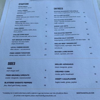 Geist - Menu - Cocktail Bars Near Me - Nashville, Tennessee Geist - Menu - Cocktail Bars Near Me - Nashville, Tennessee
