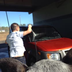 Fairgate Carwash - He's doing a great job as we watch.