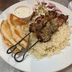 The Real Greek - St Martin's Lane - Chicken skewer lunch