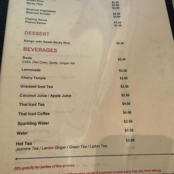 Champa - Menú (desert & beverages) - Thai Near Me - Providence, Rhode Island