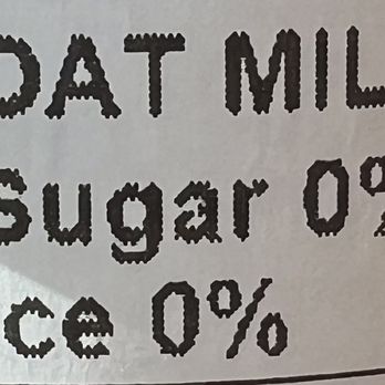 Junenov Tea - Label that says ice 0% - Bubble Tea Near Me - Pleasant Hill, California