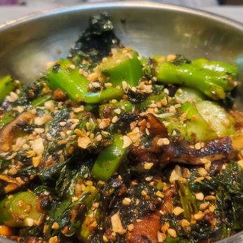 CHIKO - Chinese broccoli ... love the crunch, I'm just not sure about the other ingredients/ spices added to it. - Asian Fusion Near Me - Encinitas, California