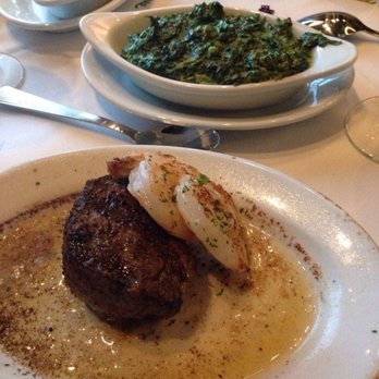 Ruth's Chris Steak House - 6oz filet with shrimp, and creamed spinach. - Steakhouses Near Me - Tulsa, Oklahoma Ruth's Chris Steak House - 6oz filet with shrimp, and creamed spinach. - Steakhouses Near Me - Tulsa, Oklahoma