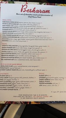 Menu photo 2 Besharam San Francisco, CA