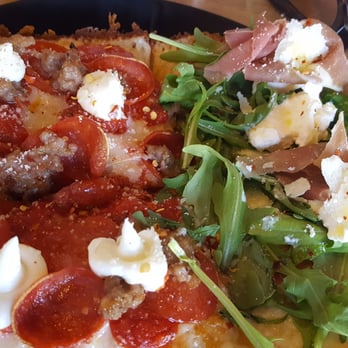 Blue Pan Pizza - Half brooklyn bridge half parma - Pizza Near Me - Denver, Colorado