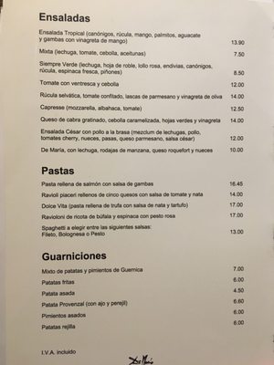 Menu photo 3 De Maria Majadahonda, M Menu photo 3 De Maria Majadahonda, M