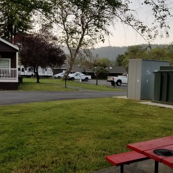 Benbow KOA - Our big ol burnt table. Haha - Campgrounds Near Me - Garberville, California