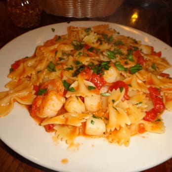 Bottega di Capri - Pasta Alla Pesce (Seafood pasta with shrimp, scallops and sun-dried tomato) $9.95 - Italian Near Me - Brookline, Massachusetts Bottega di Capri - Pasta Alla Pesce (Seafood pasta with shrimp, scallops and sun-dried tomato) $9.95 - Italian Near Me - Brookline, Massachusetts